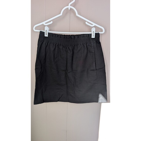 J.Crew Skirt Women 2 Black Elastic Waist Pocket - Picture 2 of 7
